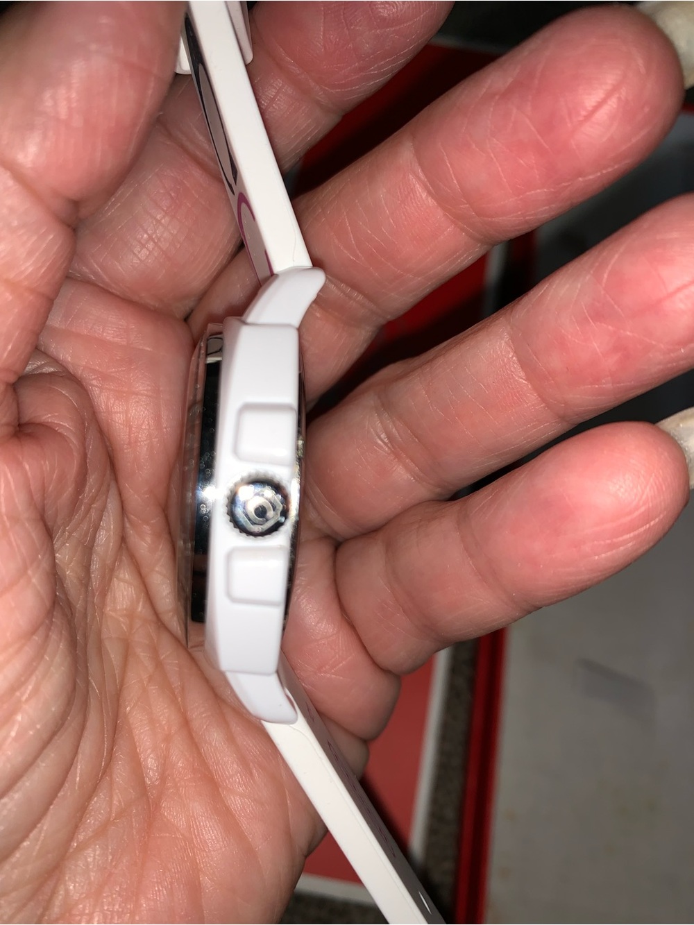 Coach BUNDLE Boyfriend "C" logo white silicone/rubber strap watch NEW & Wristlet - Picture 7 of 17